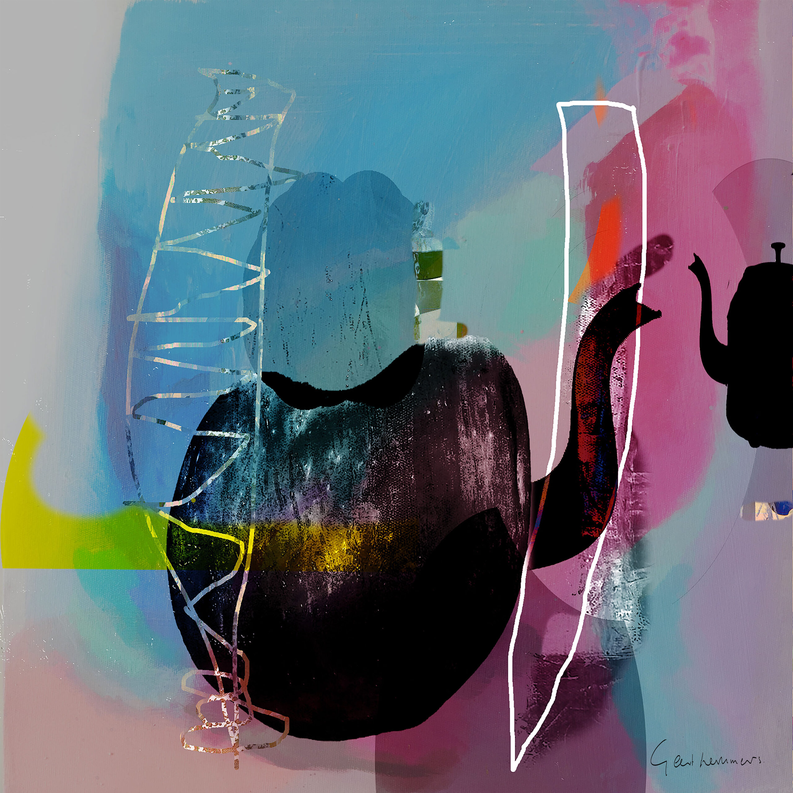 Kunst: abstract shapes IV van kunstenaar Geert Lemmers