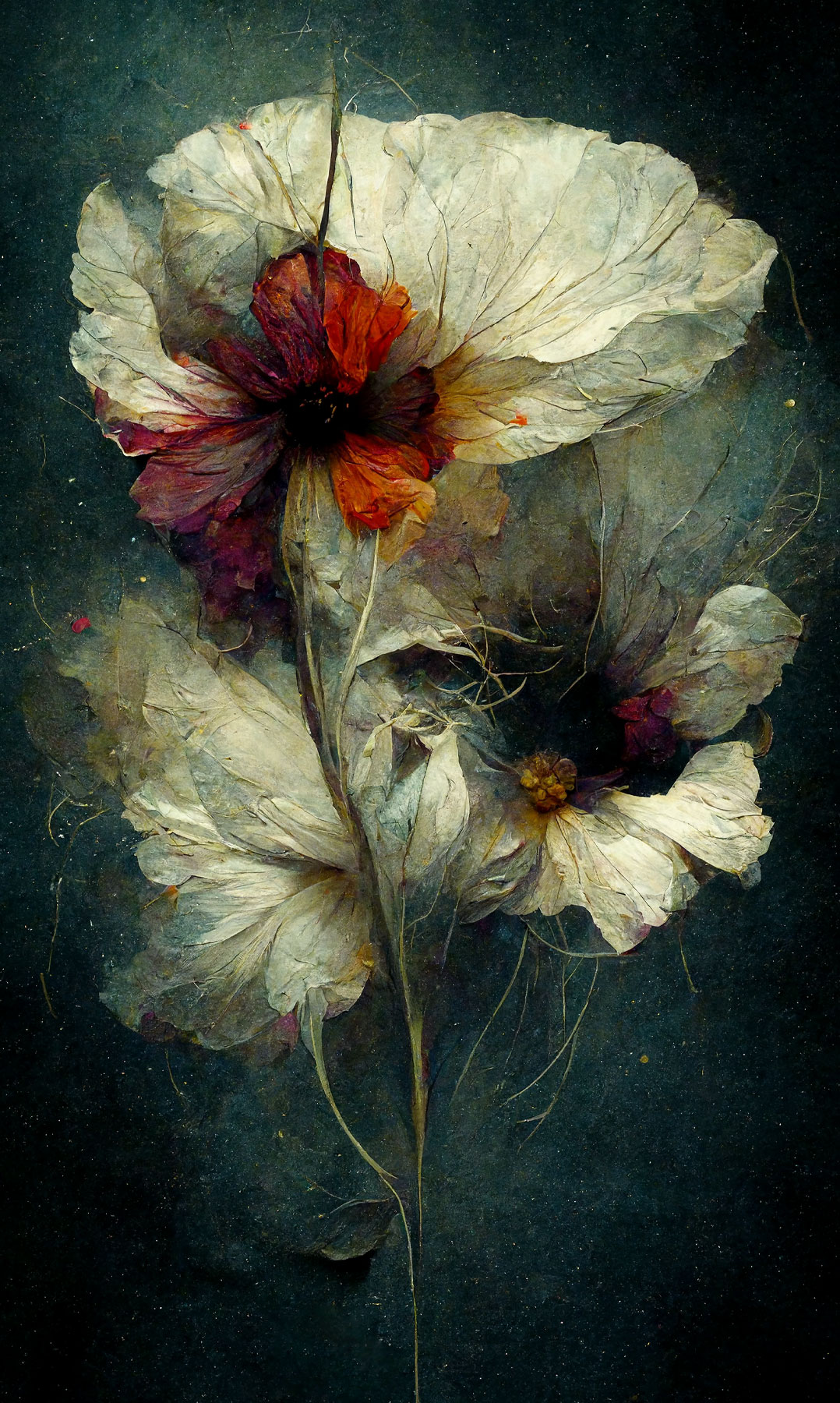 Kunst: Floral Decay VI van kunstenaar Teis Albers