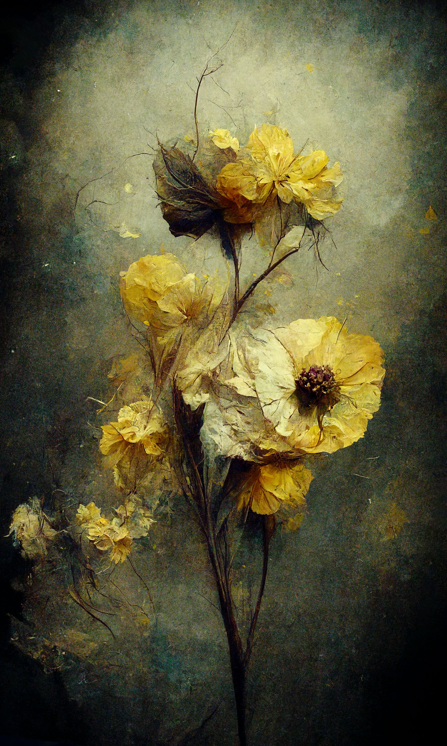 Kunst: Floral Decay XIII van kunstenaar Teis Albers