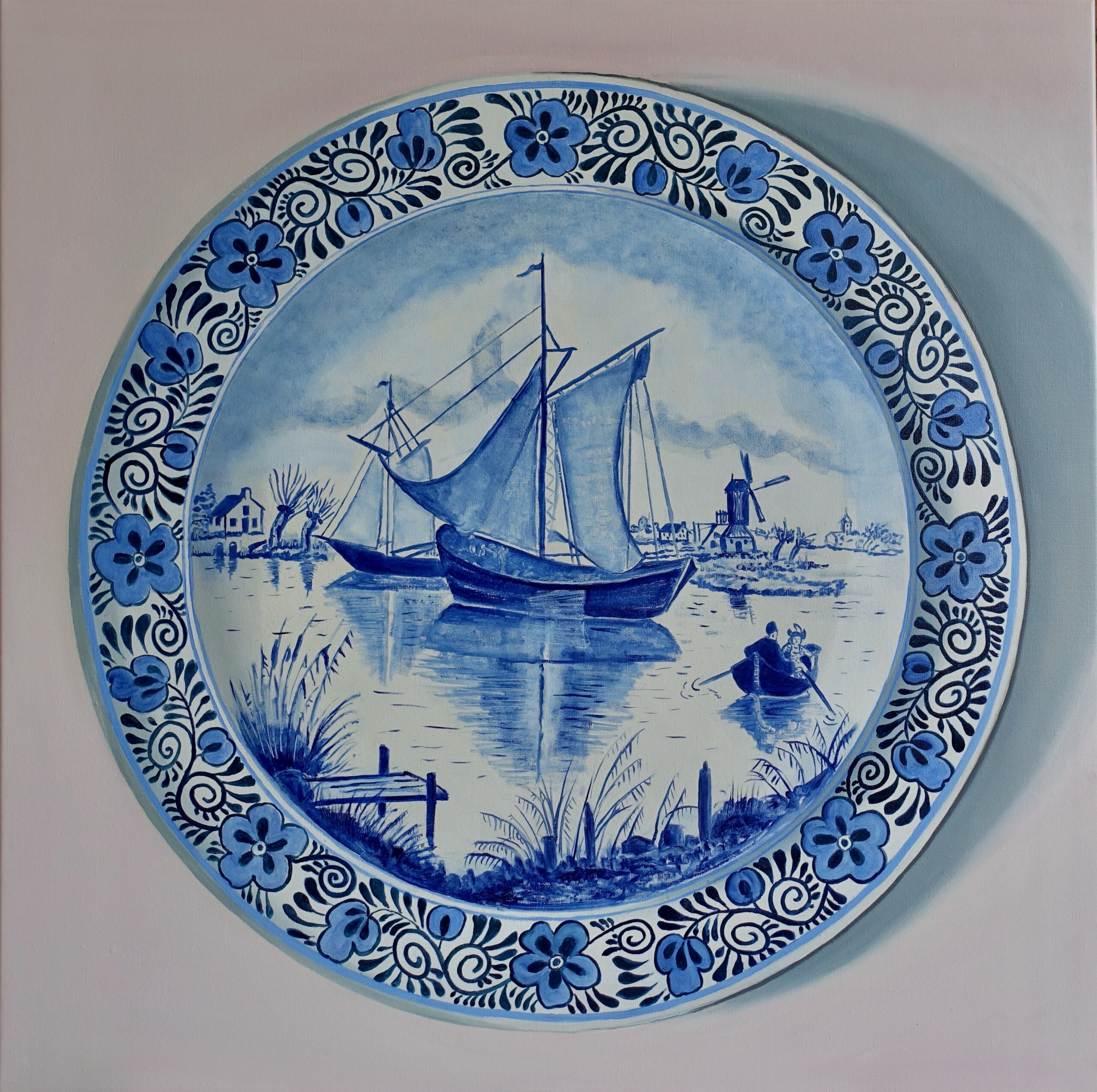 Kunst: Flushing – Delft Blue Plate van kunstenaar Minke Buikema