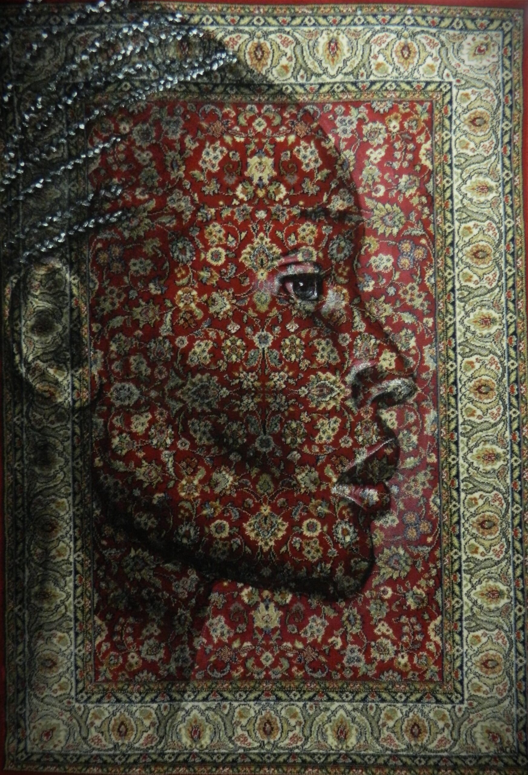 Kunst: Portrait on a traditional carpet(XXXL) van kunstenaar Jacqueline Klein-Breteler