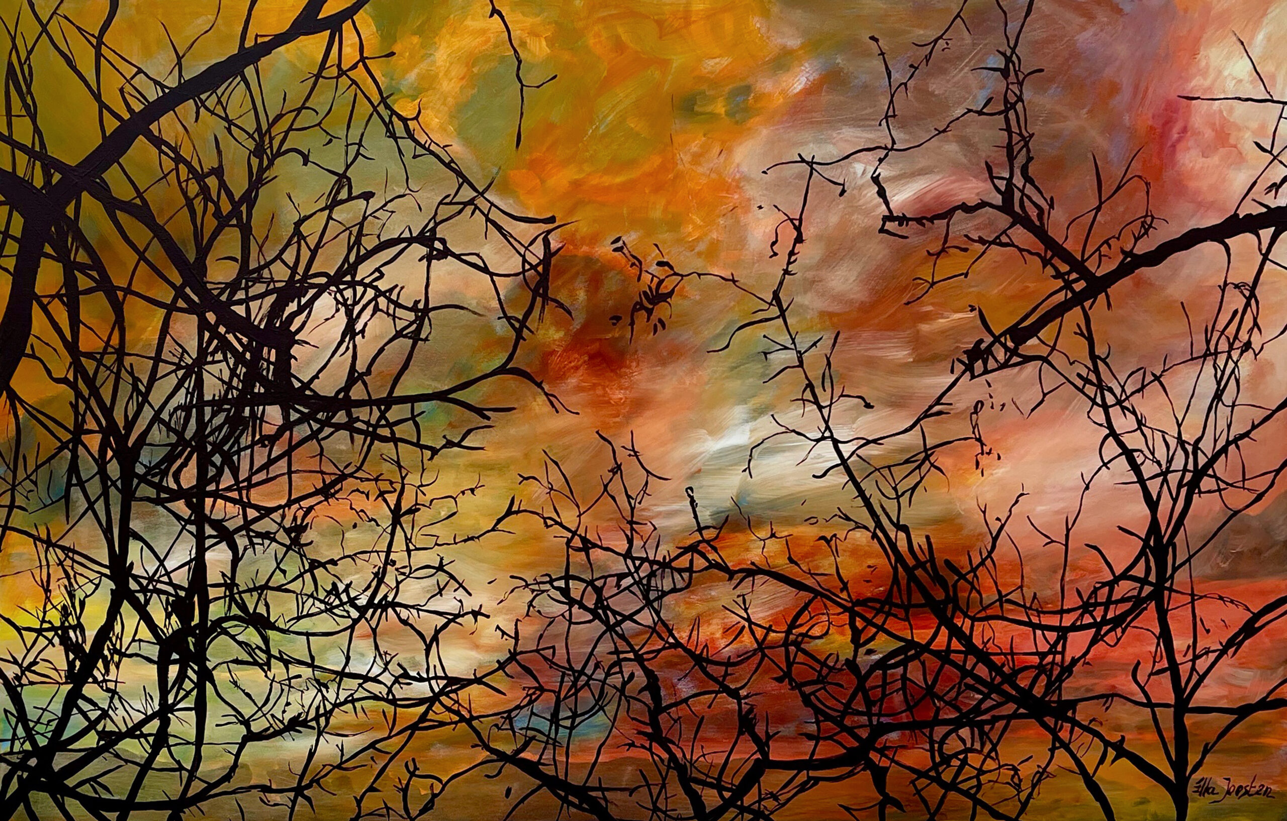 Kunst: Forest Silhouette Six van kunstenaar Ella Joosten