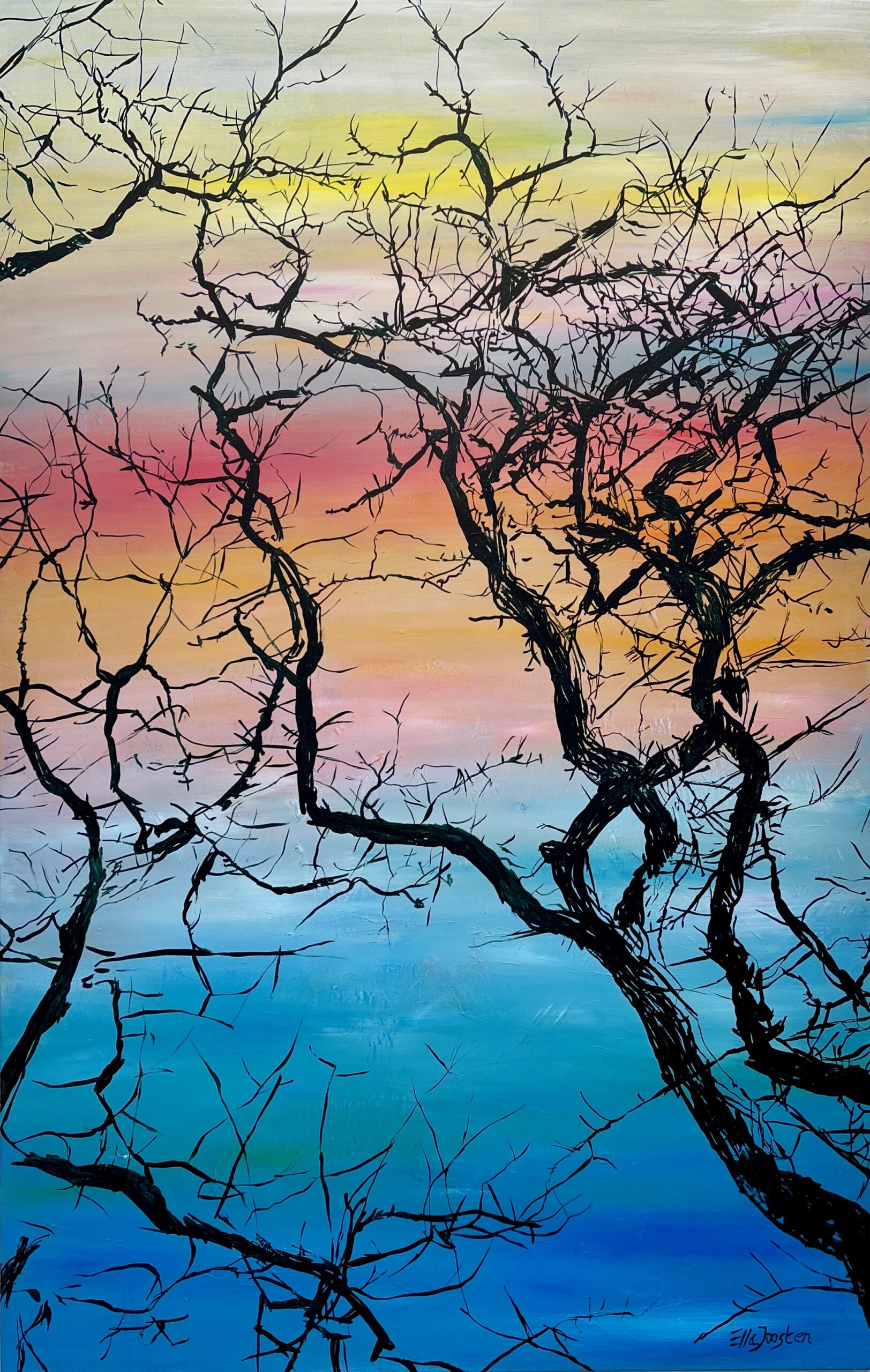 Kunst: Forest Silhouette Seven van kunstenaar Ella Joosten