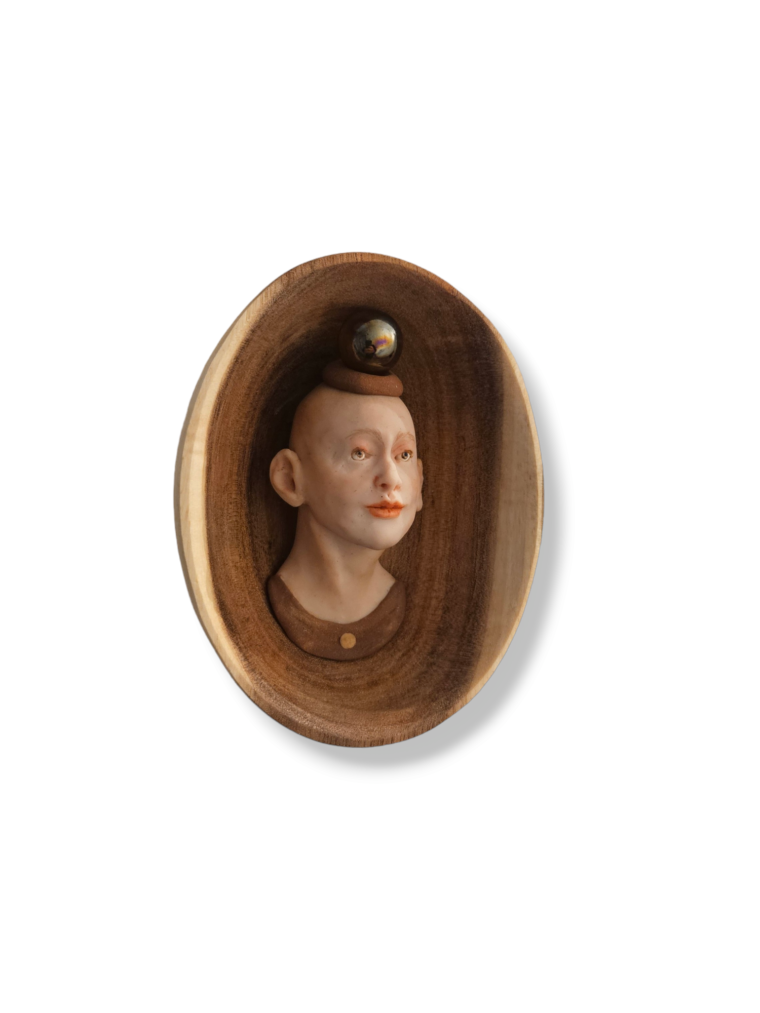 Kunst: Girl with (bald) marble van kunstenaar Saskia Hoeboer