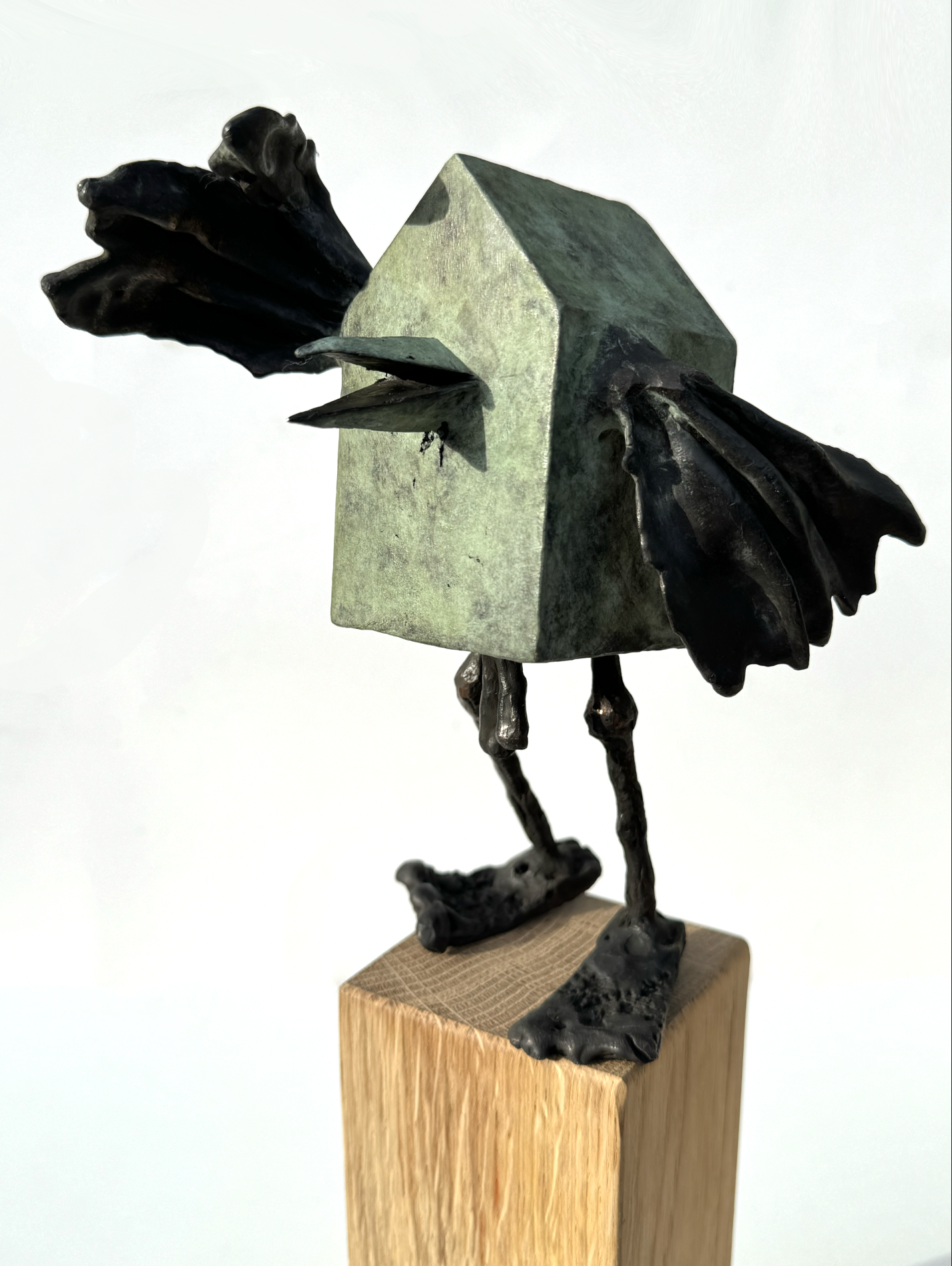 Kunst: blij vogel ‘high five’ 2 van kunstenaar Tonny de  Brouwer