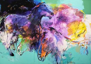 Kunst: Paarden  Pa-03 van kunstenaar Jan van Lokhorst