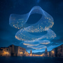 Kunst: Tuscany drone light painting van kunstenaar Barend Houtsmuller