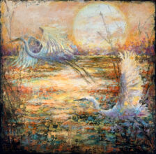 Kunst: Mystic moonlight van kunstenaar Evelyn Hamilton