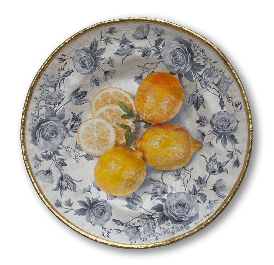 Kunst: Lemons on flower display van kunstenaar Katinka Krijgsman