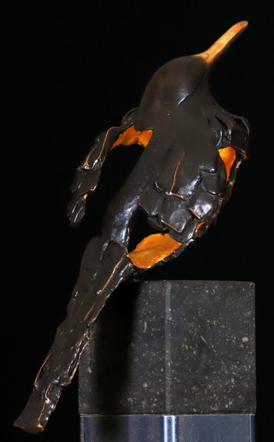 Kunst: MusLukt with gold leaf (L218071) van kunstenaar Leny Franken