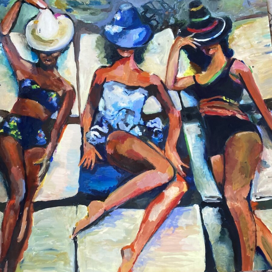 Kunst: Beach Babes van kunstenaar Gaïd Ombre
