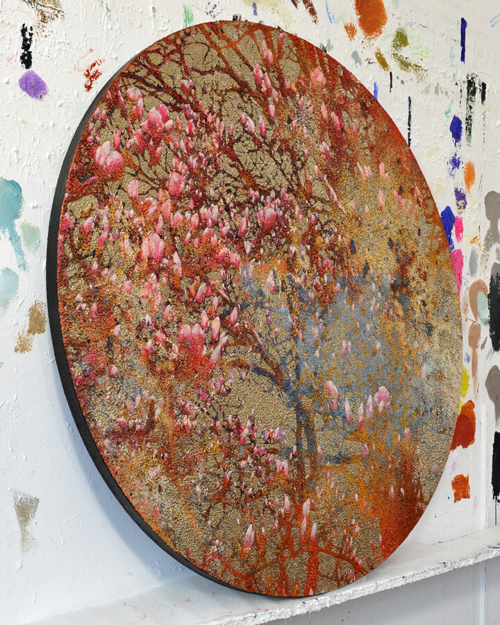 Kunst: Awakening golden pink magnolia van kunstenaar Karin Vermeer