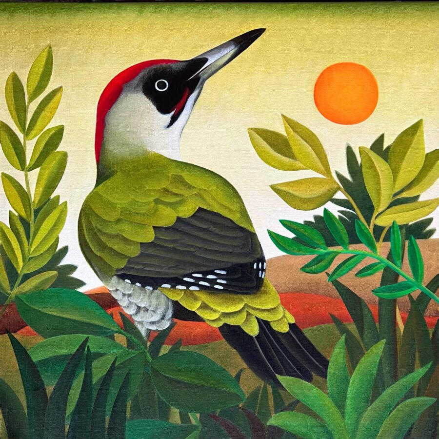 Kunst: Green Woodpecker van kunstenaar Yvonne Zomerdijk