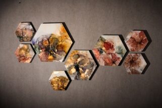 Kunst: Garden of Rapsody -Hexagon set van 5 of meer van kunstenaar Stephanie van der Beek