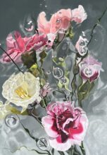 Kunst: Waterbloemen 01 van kunstenaar Hannelore Houdijk