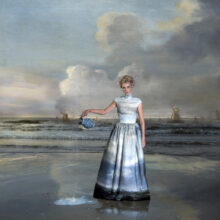 Kunst: Milkmaid at the Zuiderzeedijk van kunstenaar Hans Withoos