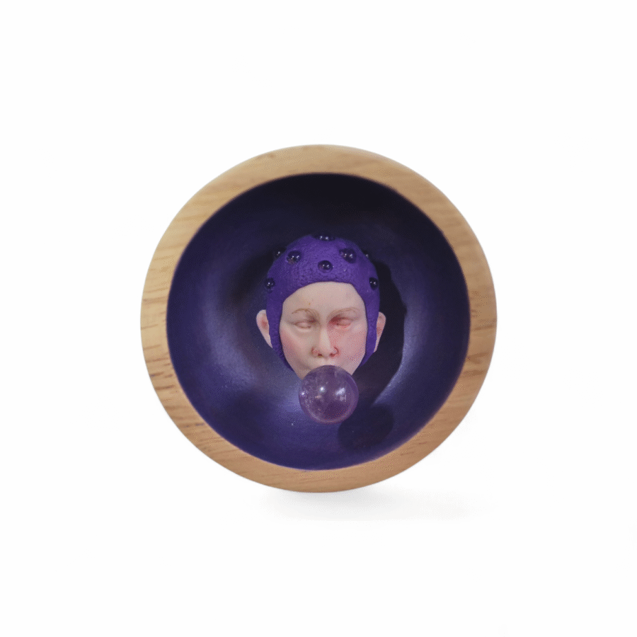 Kunst: Bubble amethyst van kunstenaar Saskia Hoeboer