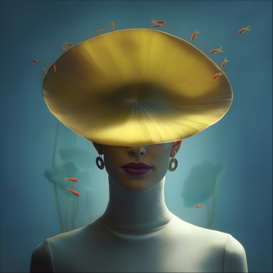 Kunst: Yellow Lotus Hat 2 van kunstenaar Barend Houtsmuller