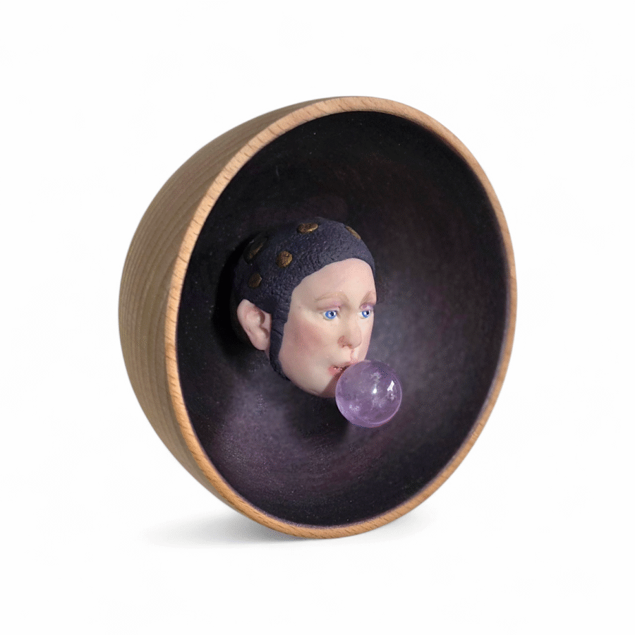 Kunst: Bubble eggplant van kunstenaar Saskia Hoeboer