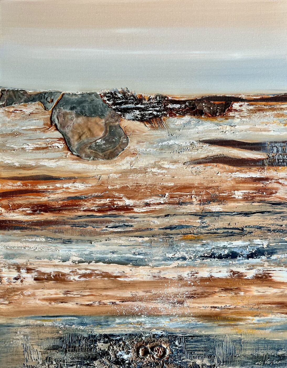 Kunst: Wad sunrise van kunstenaar Els Vegter