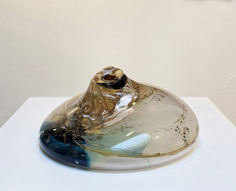 Kunst: Cnidarians Petrol Beige van kunstenaar Fons Uytdehaag