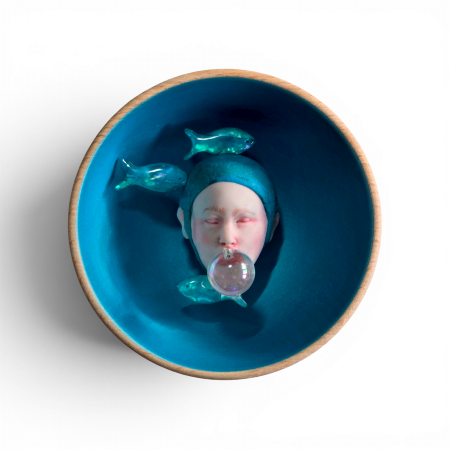 Kunst: Adrift in Turquoise van kunstenaar Saskia Hoeboer