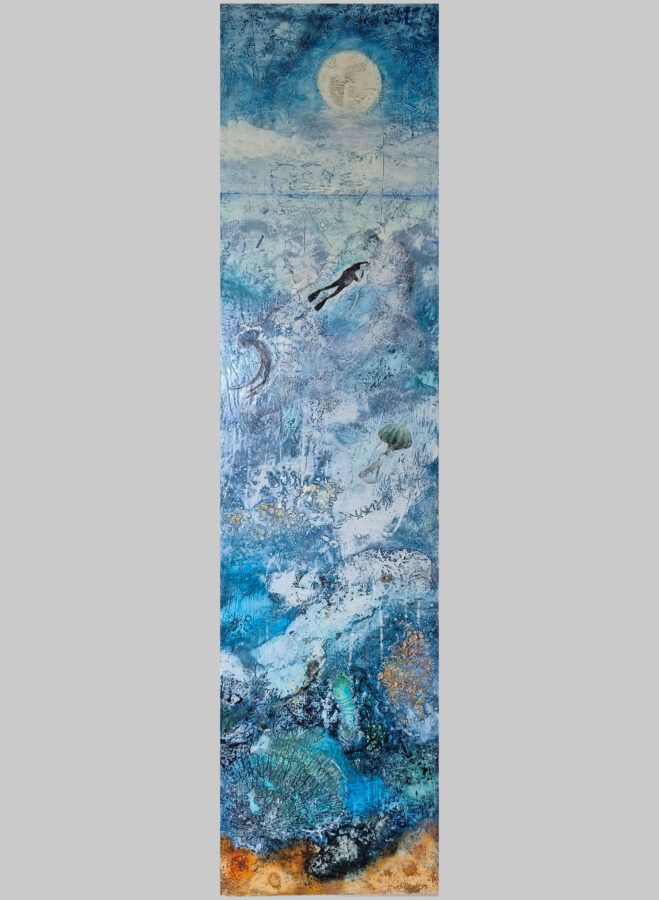 Kunst: Caribbean Blue van kunstenaar Trijnie Mohlmann