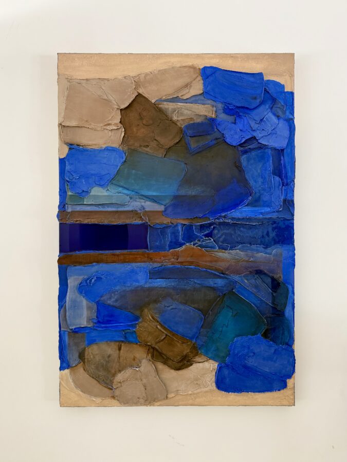 Kunst: TECTONICS series ultramarine van kunstenaar Marjanka Jonkers