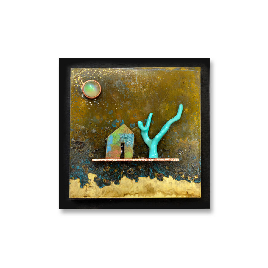 Kunst: Blue Tree van kunstenaar Greetje Sieders