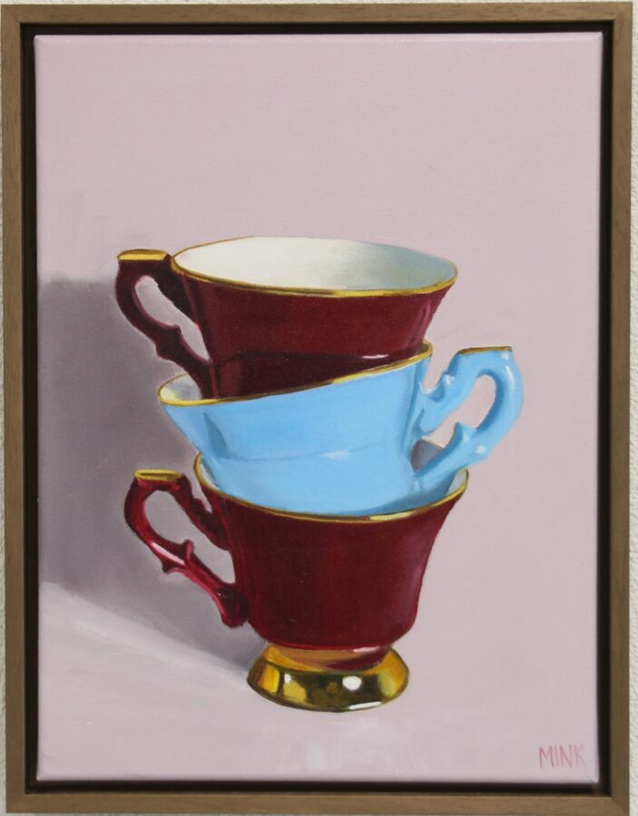 Kunst: Bordeaux – Vintage Tableware in Harmony van kunstenaar Minke Buikema