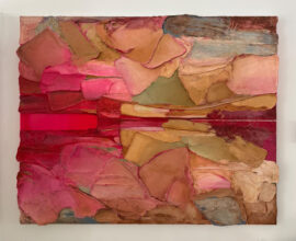Kunst: Tectonics Bruin Roze van kunstenaar Marjanka Jonkers