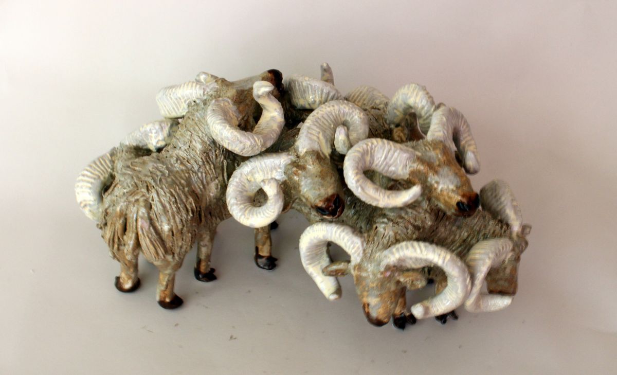 Kunst: Bighorn schapen van kunstenaar Marian Timmer
