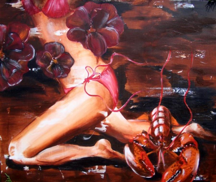 Kunst: Bikini lobster one van kunstenaar Tamara Sille