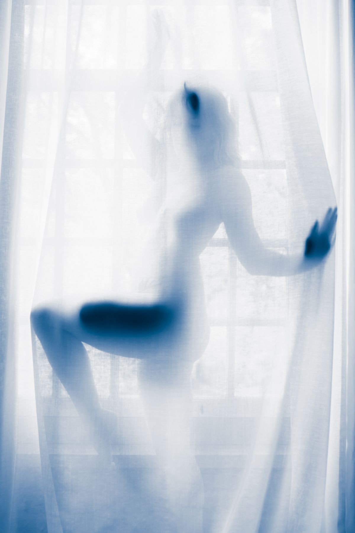 Kunst: Blue nude 6 van kunstenaar Barend Houtsmuller