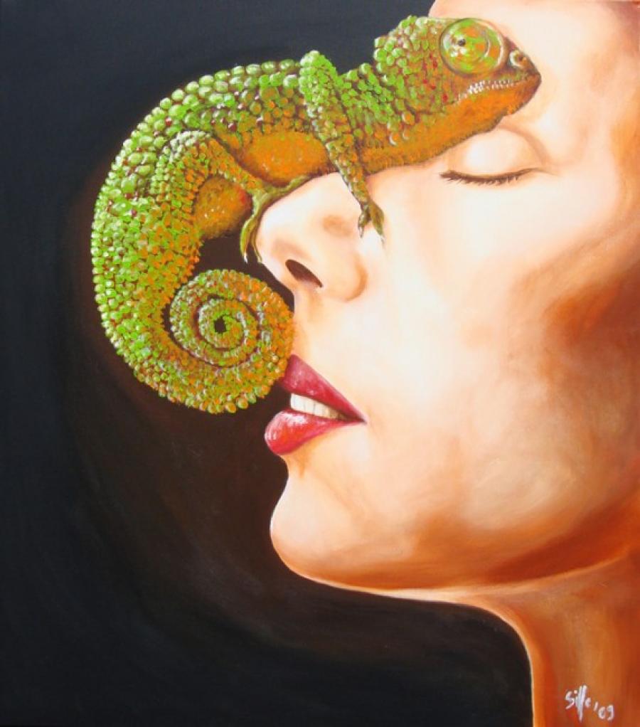 Kunst: Chameleon one van kunstenaar Tamara Sille