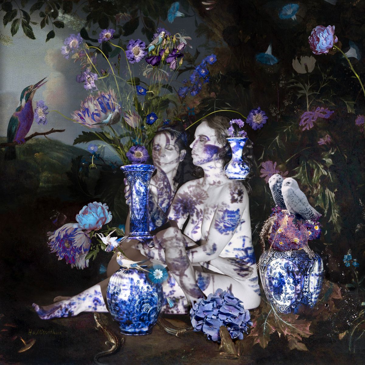 Kunst: Ladies in blue van kunstenaar Hans Withoos