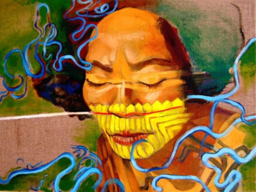 Kunst: Mateo, facial paint van kunstenaar Sanneke S.I. Griepink