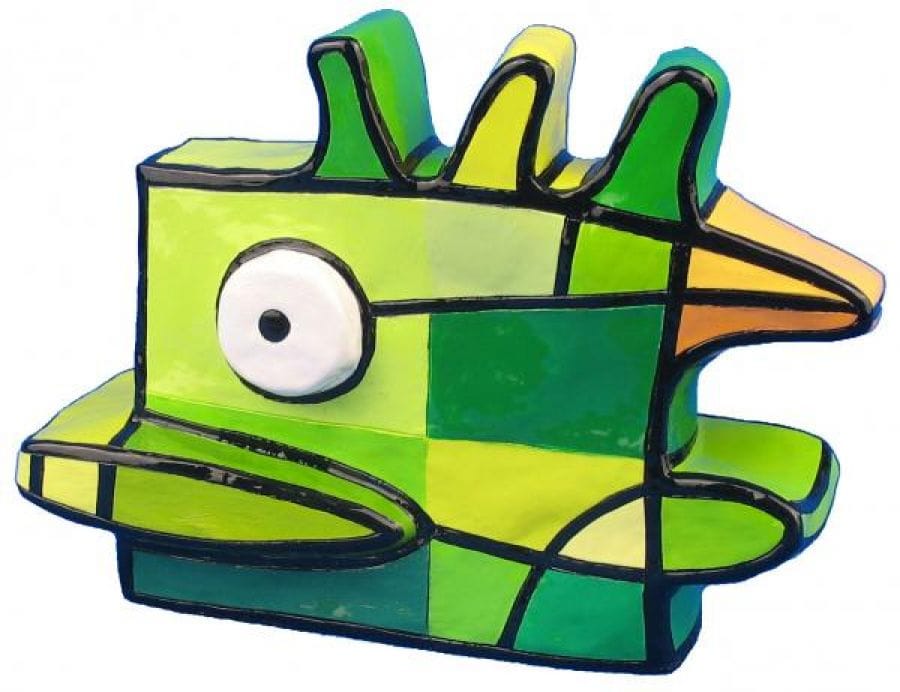 Kunst: Strange bird, green van kunstenaar Jacqueline Schäfer