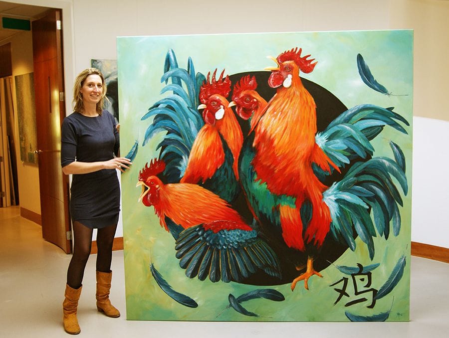 Kunst: Year of the Rooster 2017 van kunstenaar Tamara Sille